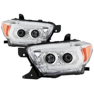 Spyder® Black Projector Headlights w/DRL Light Bar & Sequential Turn Signal | 2016-2018 Toyota Tacoma